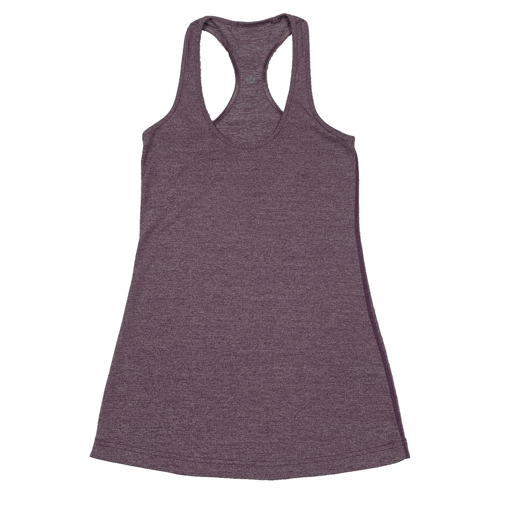 Lululemon Cool Racerback Tank Heathered Black Cherry Womens Size 2 Yoga Gym